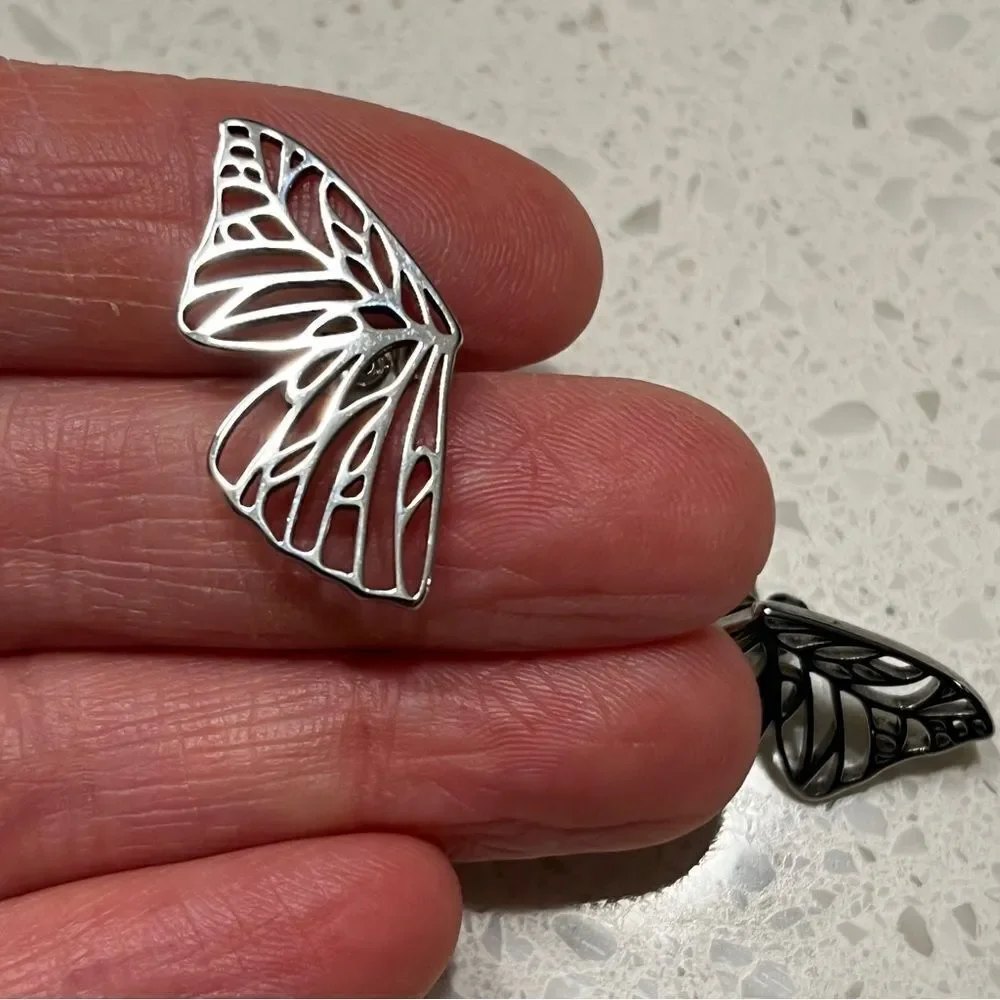 Stainless Steel Butterfly‎ Wings Stud Earrings